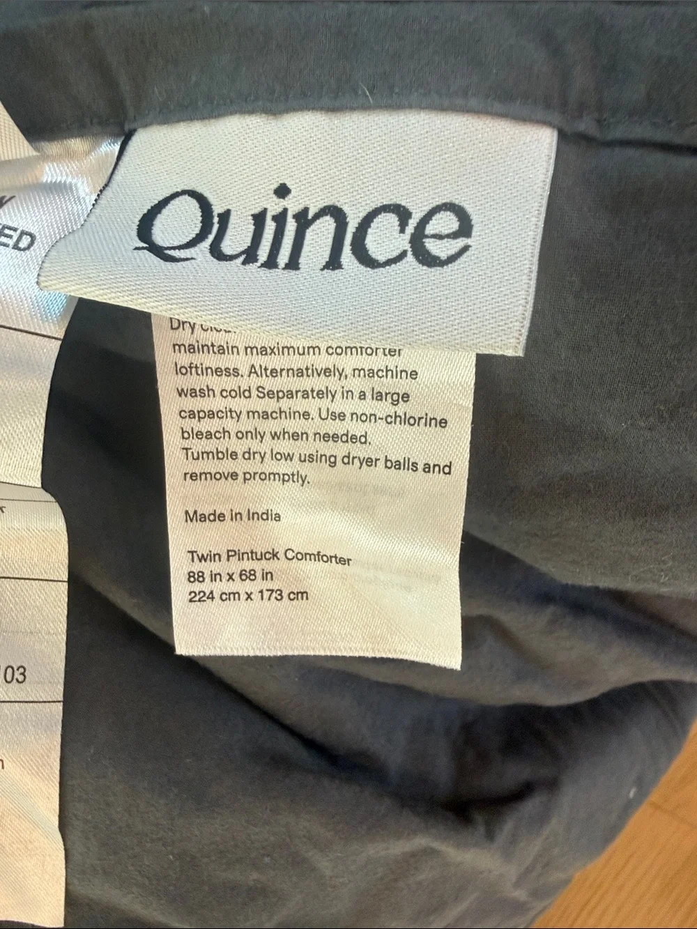 Beautiful Quince Cotton Pintuck Comforter in Nightfall, Twin size.  This is a cu